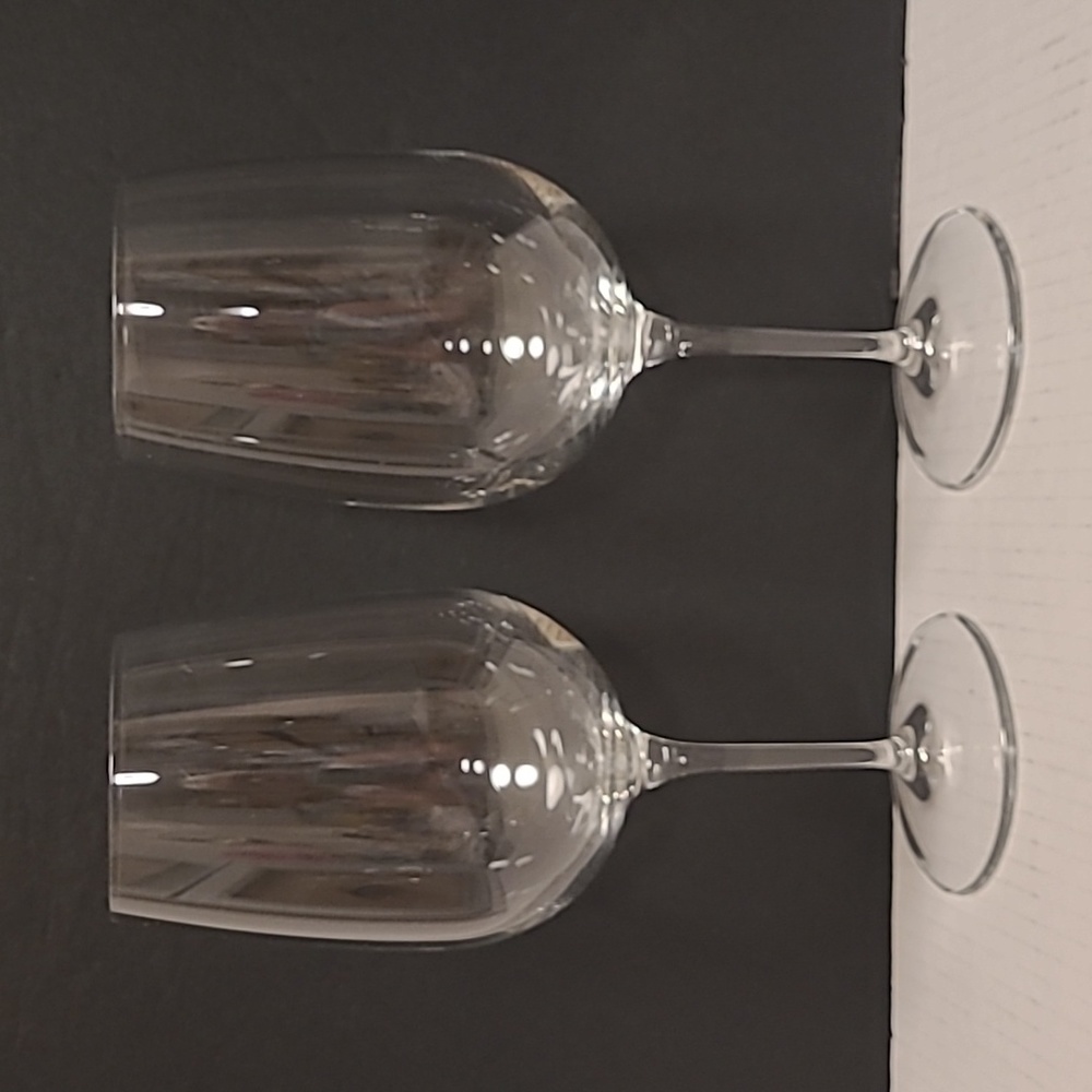 Pair of Signed Bormioli Rocco Large Wine Glasses